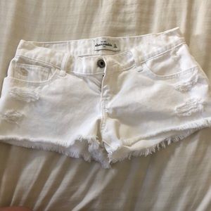 Abercrombie white jean shorts